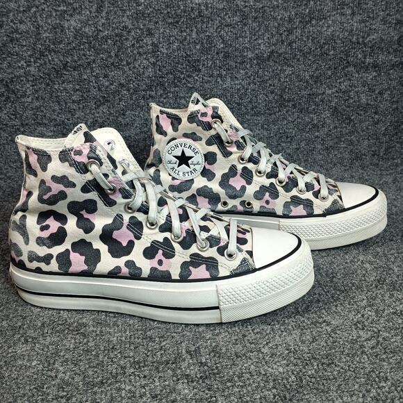 Converse Chuck Taylor All Star Lift Platform Women Size 9 Pink Leopard High Top - Picture 1 of 8